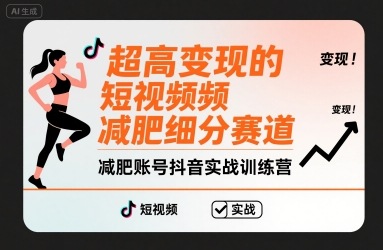 超高变现的短视频减肥细分赛道，减肥账号抖音实战训练营-网创星球