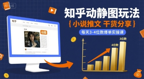 小说推文干货分享之知乎动静图玩法，每天3-4位数爆单实操课-网创星球