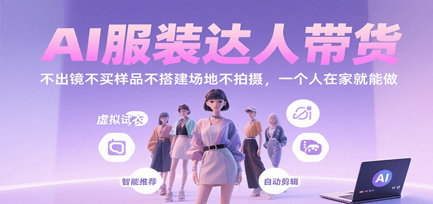 图片[1]-AI服装达人带货，不出镜不买样品不搭建场地不拍摄，一个人在家就能做-网创星球