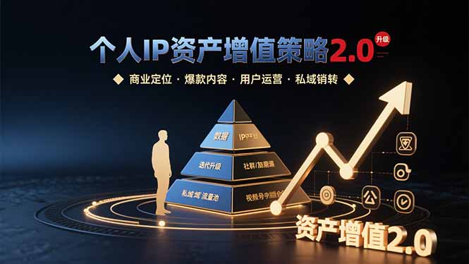 个人IP资产增值策略2.0 拆解商业定位/爆款内容/用户运营/私域销转四大模块-网创星球