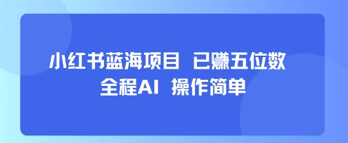 小红书蓝海项目，全程AI，操作简单，已挣五位数-网创星球
