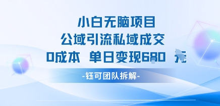 小白无脑项目公域引流私域成交0成本单日变现680米-网创星球