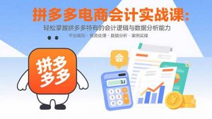 拼多多电商会计实战课:轻松掌握拼多多特有的会计逻辑与数据分析能力-网创星球
