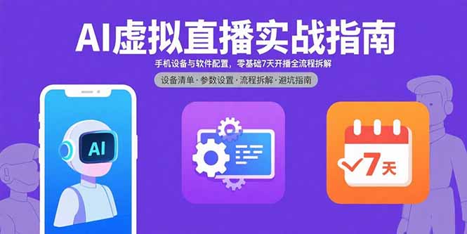 AI虚拟直播实战指南，手机设备与软件配置，零基础7天开播全流程拆解-网创星球