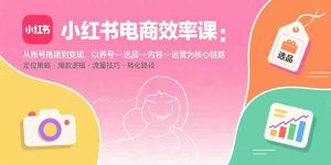 小红书电商效率课：从账号搭建到变现，以养号-选品-内容-运营为核心链路-网创星球