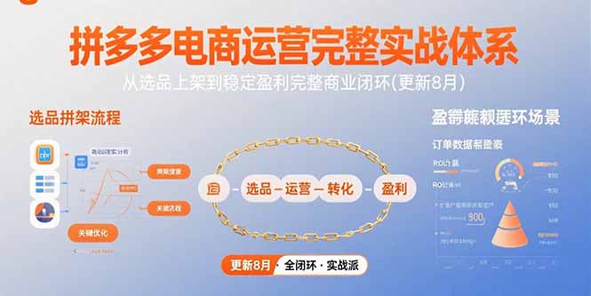 拼多多电商运营完整实战体系，从选品上架到稳定盈利完整商业闭环(更新8月-网创星球