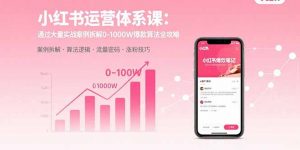 小红书运营体系课：通过大量实战案例拆解0-1000W爆款算法全攻略-网创星球