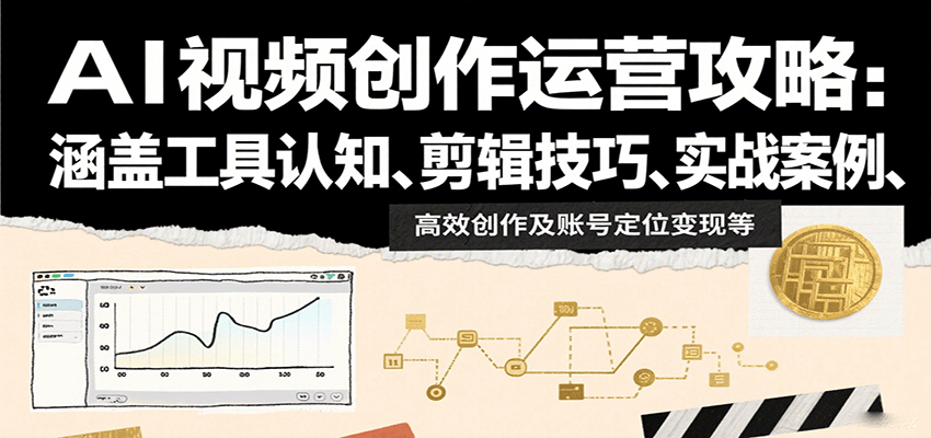 AI视频创作运营攻略：涵盖工具认知、剪辑技巧、实战案例、高效创作及账号定位变现等-网创星球