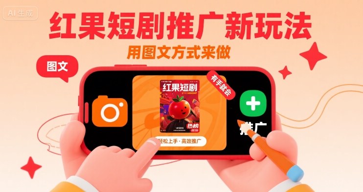 红果短剧推广新玩法，用图文方式来做，有手就会-网创星球