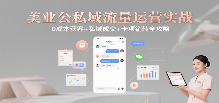 美业公私域流量运营实战：0成本获客+私域成交+卡项销转全攻略-网创星球