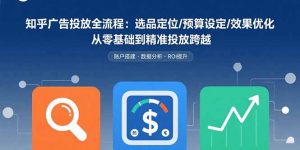 知乎广告投放全流程：选品定位/预算设定/效果优化 从零基础到精准投放跨越-网创星球