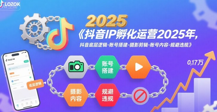 抖音IP孵化运营2025年，抖音底层逻辑-账号搭建-摄影剪辑-账号内容-规避违规-网创星球