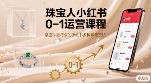 珠宝人小红书0-1运营课程，掌握珠宝行业的小红书多种账号玩法-网创星球
