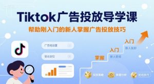 Tiktok广告投放导学课，帮助刚入门的新人掌握广告投放技巧-网创星球