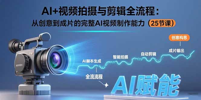 AI+视频拍摄与剪辑全流程：从创意到成片的完整AI视频制作能力(25节课-网创星球
