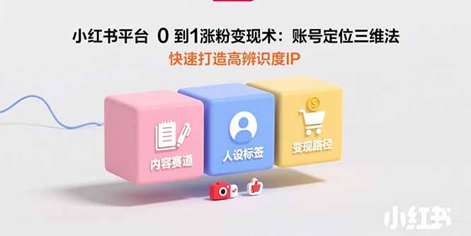 小红书平台0到1涨粉变现术：账号定位三维法，快速打造高辨识度IP-网创星球