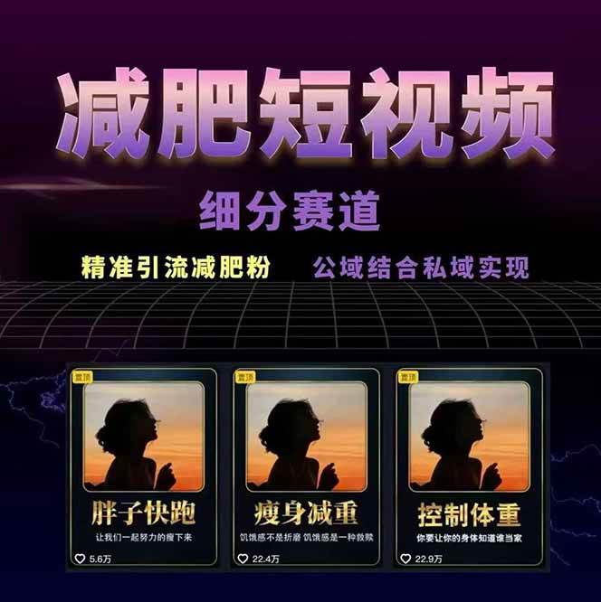 图片[2]-减肥短视频运营实战课：含素材制作、剪映教学，讲精准引流、变现设计与内容模板技巧-网创星球