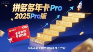 拼多多年卡2025Pro版，五大板块从认知到基础、从推广到活动、从活动到玩法-网创星球