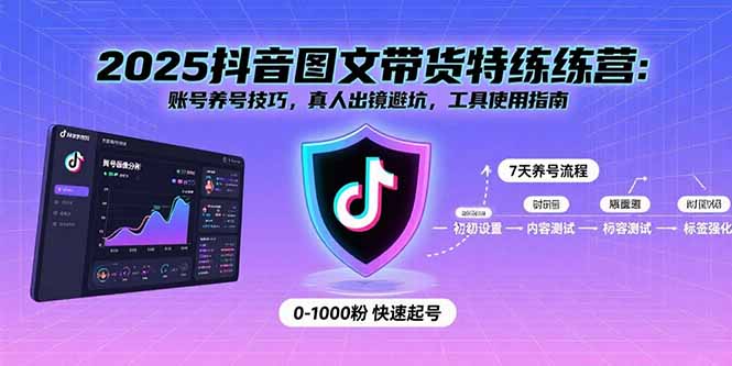 2025抖音图文带货特练营：账号养号技巧，真人出镜避坑，工具使用指南-网创星球