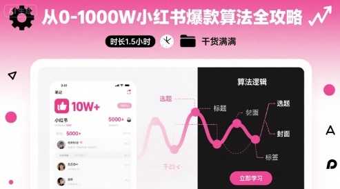 从0-1000W小红书爆款算法全攻略，时长1.5小时，干货满满-网创星球
