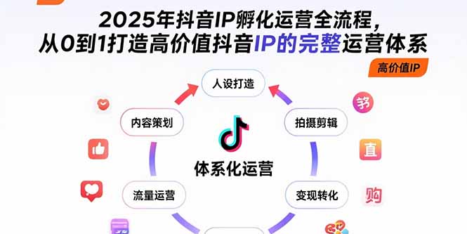 2025年抖音IP孵化运营全流程，从0到1打造高价值抖音IP的完整运营体系-网创星球