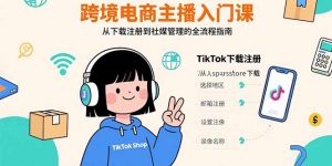 跨境电商主播入门课，TikTok下载注册，支付工具配置，社媒账号管理全流程-网创星球