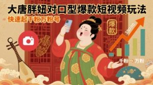 大唐胖妞对口型爆款短视频玩法，快速起千粉万粉号-网创星球
