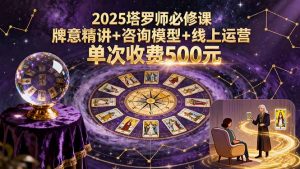 2025塔罗师必修课，牌意精讲+咨询模型+线上运营，单次收费500元-网创星球