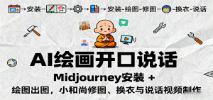 AI绘画开口说话,Midjourney安装 + 绘图出图,小和尚修图、换衣与说话视频制作-网创星球