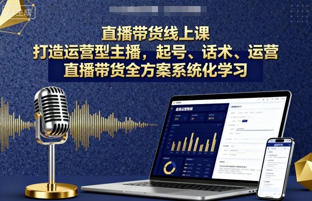 直播带货线上课，打造运营型主播，起号、话术、运营，直播带货全方案系统化学习-网创星球