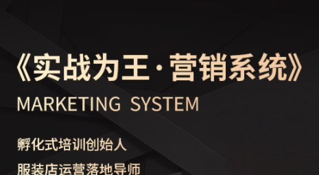 老杨·服装老板必修课《实战为王-营销系统》实现业绩被动式增长-网创星球