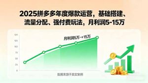 2025拼多多年度爆款运营,基础搭建、流量分配、强付费玩法,月利润5-15万-网创星球