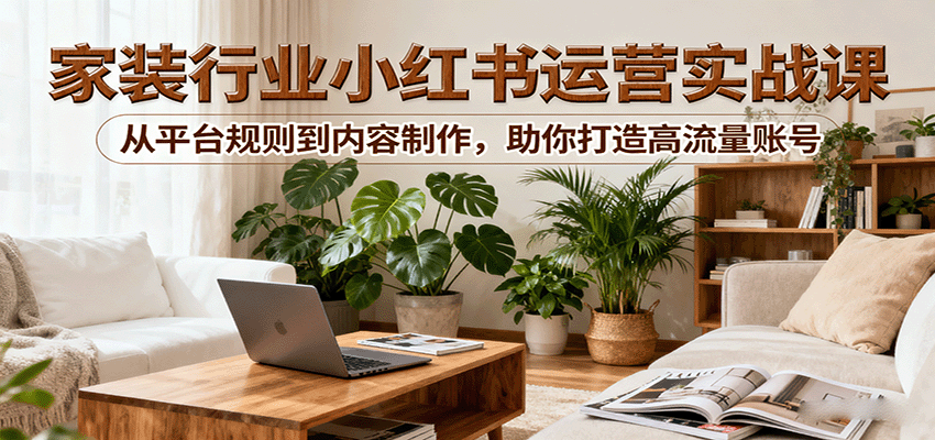 图片[1]-小红书家装行业运营实战课：从平台规则到内容制作，助你打造高流量账号-网创星球