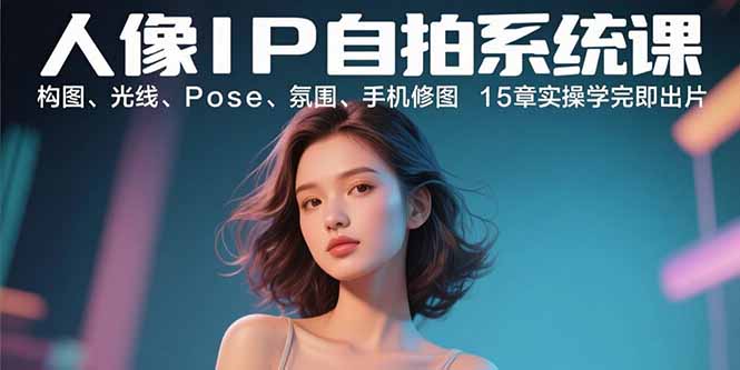 人像IP自拍系统课：构图、光线、Pose、氛围、手机修图 15章实操学完即出片-网创星球