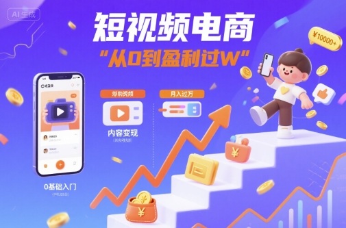 短视频电商：短视频变现从0到盈利过W-网创星球