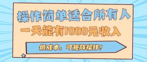 操作简单适合所有人全自动挂机项目，一天能有1000元收入，低成本，可矩...-网创星球