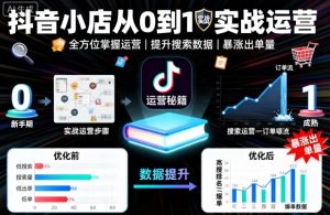 抖音小店从0到1实战运营，帮你全方位掌握小店运营，提升搜索数据与出单量-网创星球