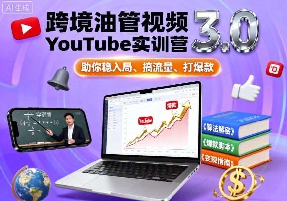跨境油管视频YouTube实训营3.0,助你稳入局、搞流量、打爆款-网创星球