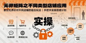 无界矩阵之不同类型店铺应用，教你无界针对不同类型店铺的组合玩法应用，手把手实操搭建计划-网创星球