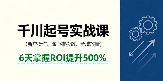 抖音千川起号实战课，新户操作,随心推投放,全域放量，6天掌握ROI提升500%-网创星球