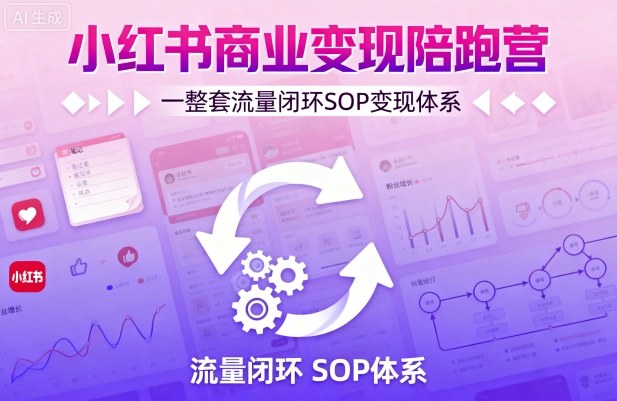 小红书商业变现陪跑营，轻IP矩阵 私域获客 聚光投流，一整套流量闭环SOP变现体系-网创星球