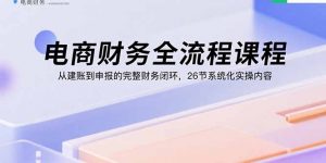 电商财务全流程课程：从建账到申报的完整财务闭环，26节系统化实操内容-网创星球