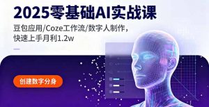 2025零基础AI实战课，豆包应用/Coze工作流/数字人制作，快速上手月利1.2w-网创星球