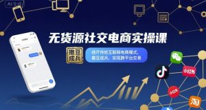 无货源社交电商实操课，绕开传统互联网电商模式，撒豆成兵，实现跨平台交易-网创星球