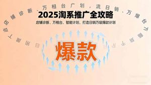2025淘系推广全攻略，店铺诊断、万相台、智能计划，打造日销万级爆款计划-网创星球