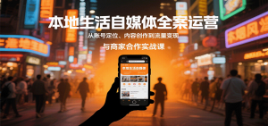 本地生活自媒体全案运营,从账号定位、内容创作到流量变现与商家合作实战课-网创星球