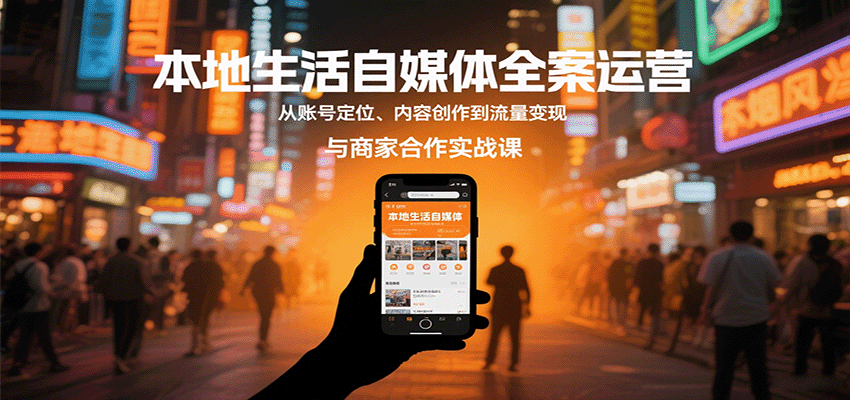 本地生活自媒体全案运营，从账号定位、内容创作到流量变现与商家合作实战课-网创星球