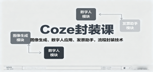 Coze封装课，图像生成、数字人应用、发票助手，流程封装技术-网创星球