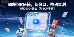 B站带货秘籍，新风口，抢占红利，7天2k+佣金【附SOP手册】-网创星球
