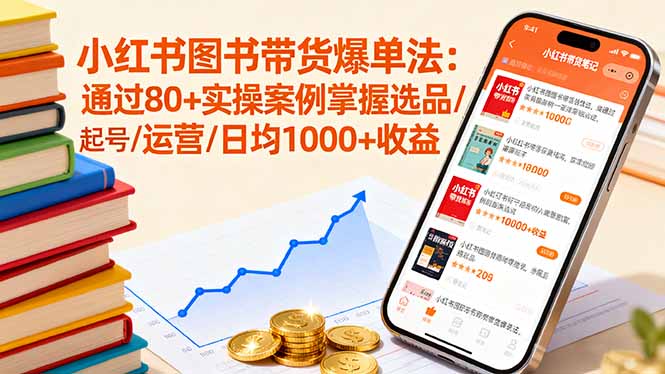 小红书图书带货爆单法：通过80+实操案例掌握选品/起号/运营/日均1000+收益-网创星球